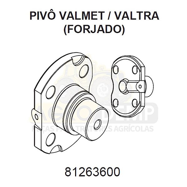 PIVÔ SUPERIOR (FORJADO) - VALTRA / VALMET 685F / 785F / BF65 E BF75 - 81263600