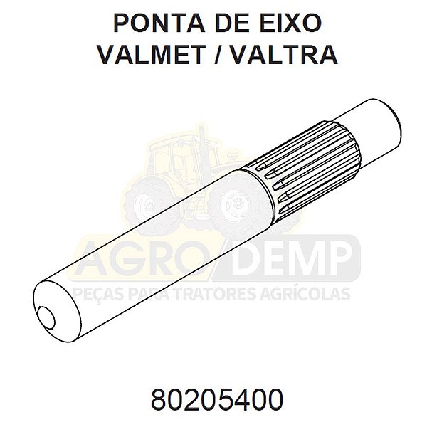 EIXO DA TDP COM 21 DENTES - VALTRA / VALMET 885 E 985 - 80881200