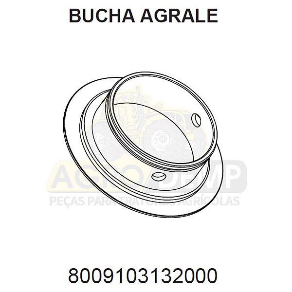 BUCHA DA CARCAÇA CAVALETE DIANTEIRO (APL 335 A 350) - AGRALE BX490 / BX4110 / BX4130 / BX6110 E BX6150 - 8009103132000