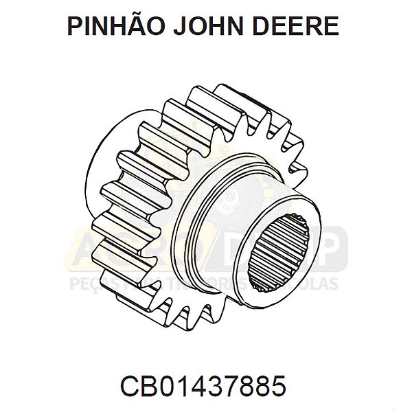 ENGRENAGEM PINHÃO COM 23 ESTRIAS (COLHEITADEIRA / COLHEIDEIRA) - JOHN DEERE 3520 E 3522 - CB01437885