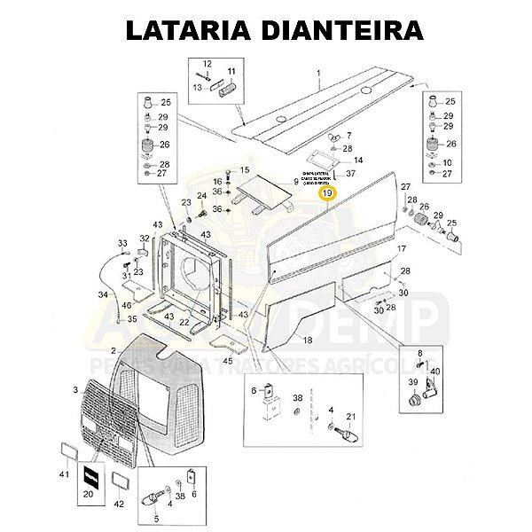 CHAPA LATERAL CANTO SUPERIOR (LADO DIREITO) - VALTRA BM110 GERAÇÃO 1 - 81895900