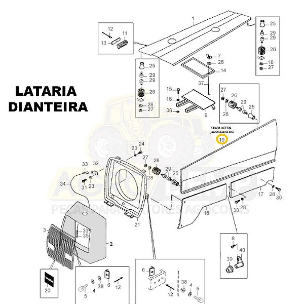 CHAPA LATERAL (LADO ESQUERDO) - VALTRA 985 / 1280R / 1580 E 1780 - 80803200