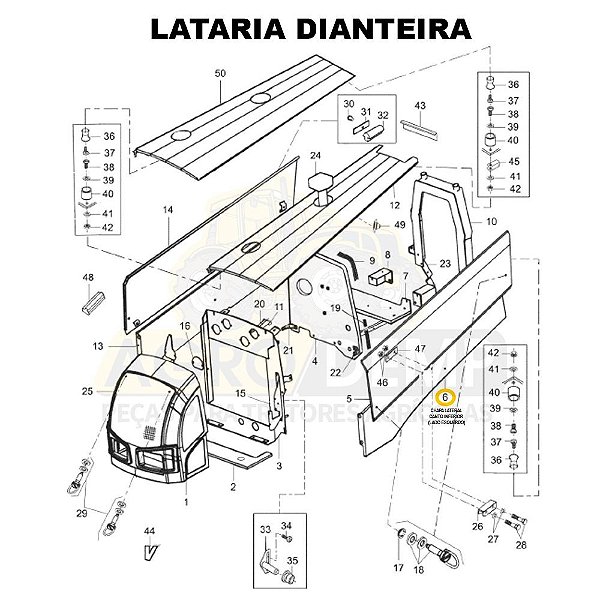 CHAPA LATERAL CANTO INFERIOR (LADO ESQUERDO) - VALTRA BM110 GERAÇÃO 2 E BM125 GERAÇÃO 1 - 85126800