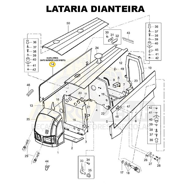 CHAPA LATERAL CANTO SUPERIOR (LADO DIREITO) - VALTRA BM110 GERAÇÃO 2 E BM125 GERAÇÃO 1 - 85145600