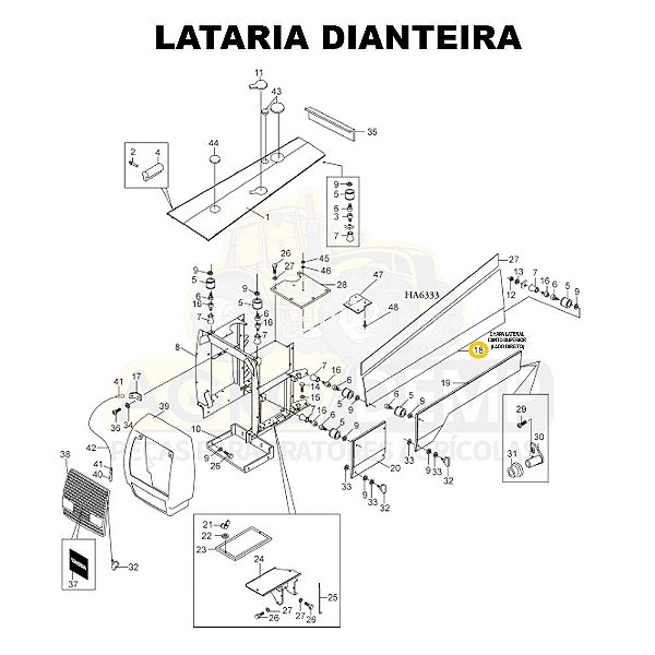 CHAPA LATERAL CANTO SUPERIOR (LADO DIREITO) - VALTRA  / VALMET 1280 / 1380 / 1580 / 1680 / 1780 E 1880 - 82013810