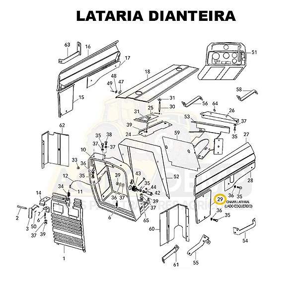 CHAPA LATERAL (LADO ESQUERDO) - VALTRA 585 / 685C / 685F / 785C E 785F - 83125400