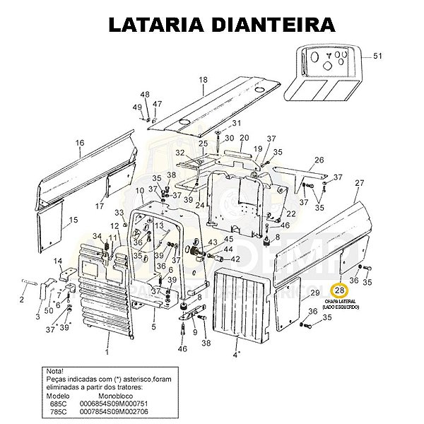 CHAPA LATERAL (LADO ESQUERDO) - VALTRA 685C / 685F / 785C E 785F - 83126600