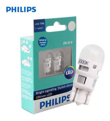 Lâmpada Philips Pingo Led Ultinon 6000k W5w T10 Super Branca