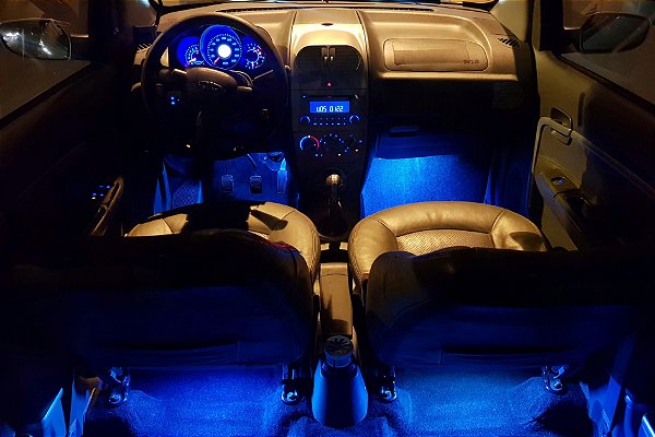 Kit Iluminação Interior Carro Luz Led Rgb Strobo C/ Controle