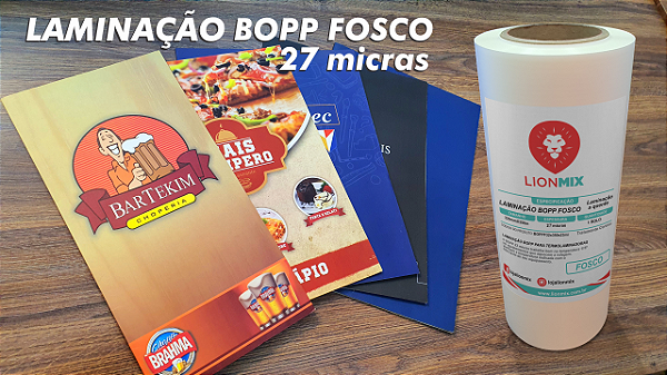 LAMINAÇÃO BOPP FOSCO 320mmx350M - 27 MICRAS