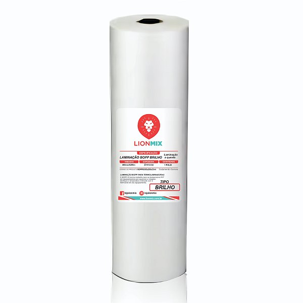 LAMINAÇÃO BOPP BRILHO TUBETE FINO - 305mmx200M - 23 MICRAS