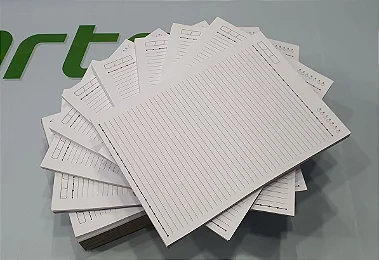 MIOLO PAUTADO PARA CADERNO  FORMATO 17,8x26,6cm + PAPELÃO CINZA 96 folhas - OFFSET 75G. 1/1 PB - UNIDADE