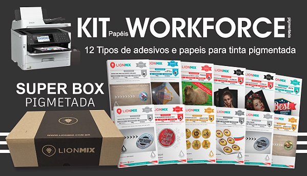 KIT PIGMENTADA - PAPÉIS E ADESIVOS PARA JATO DE TINTA COM 12 PACOTES