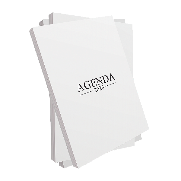 MIOLO DE AGENDA 2026 - MODELO CLÁSSICO - 350 PÁGINAS - OFFSET 75G. PB - Embalagem 05 unidades