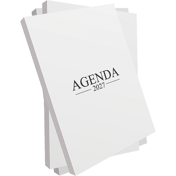 MIOLO DE AGENDA 2027 - MODELO CLÁSSICO - 350 PÁGINAS - OFFSET 75G. PB - Embalagem 05 unidades
