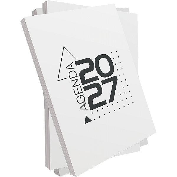 MIOLO DE AGENDA 2027 - MODELO DESIGN - 5 UNIDADES - 350 PÁGINAS - OFFSET 75G. PB