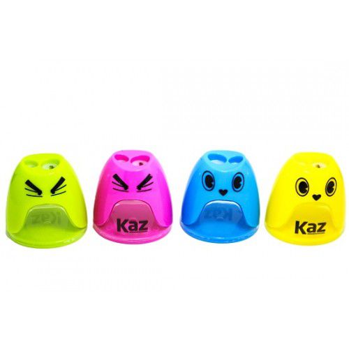 Apontador com Depósito com 2 Furos Carinhas Feliz e Bravo Kaz Ref: KZ8135