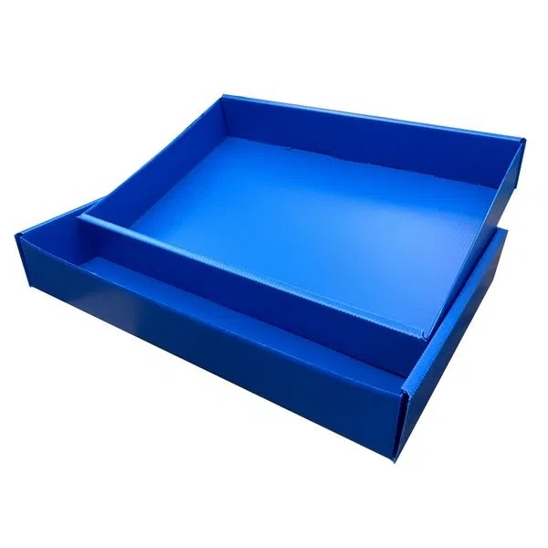Caixa Organizadora Easy Box Camisa Azul Plástica com Tampa 400 x 275 x 60 mm Polionda Nova Onda Polibras Ref: 024809
