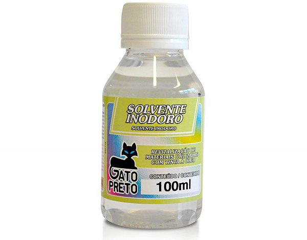 Solvente Inodoro Incolor 100 ml Gato Preto Ref: 029