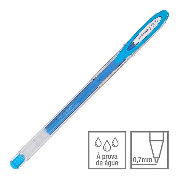 Caneta Gel Signo Azul Pastel 0.7 mm Angelic Colour Uni-Ball Ref: UM-120AC
