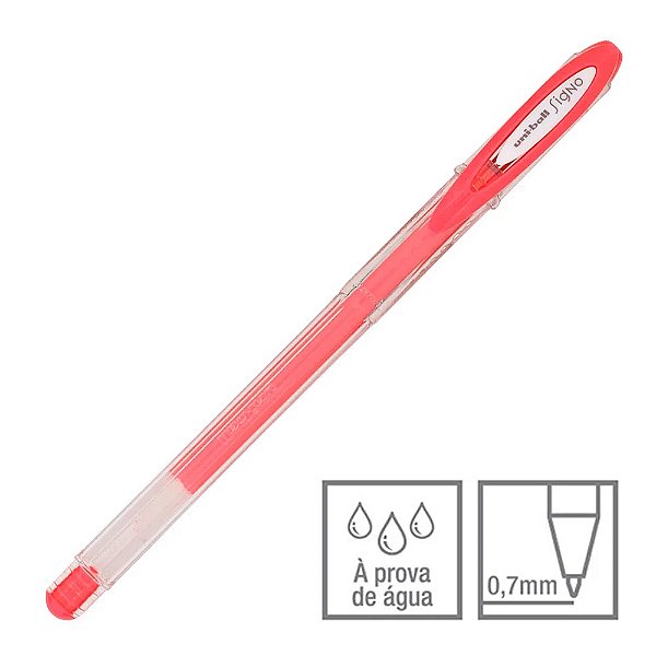 Caneta Gel Signo Vermelho Pastel 0.7 mm Angelic Colour Uni-Ball Ref: UM-120AC