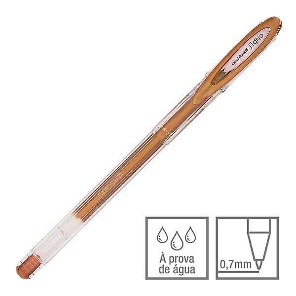 Caneta Gel Signo Bronze Metálico 0.7 mm Noble Metal Uni-ball Ref: UM-120NM