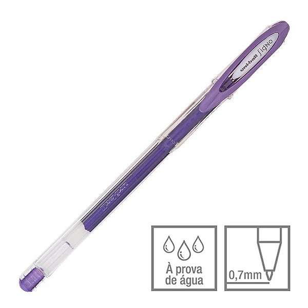 Caneta Gel Signo Roxo Metálico 0.7 mm Noble Metal Uni-ball Ref: UM-120NM