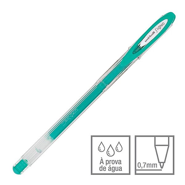 Caneta Gel Signo Verde Pastel 0.7 mm Angelic Colour Uni-Ball Ref: UM-120AC