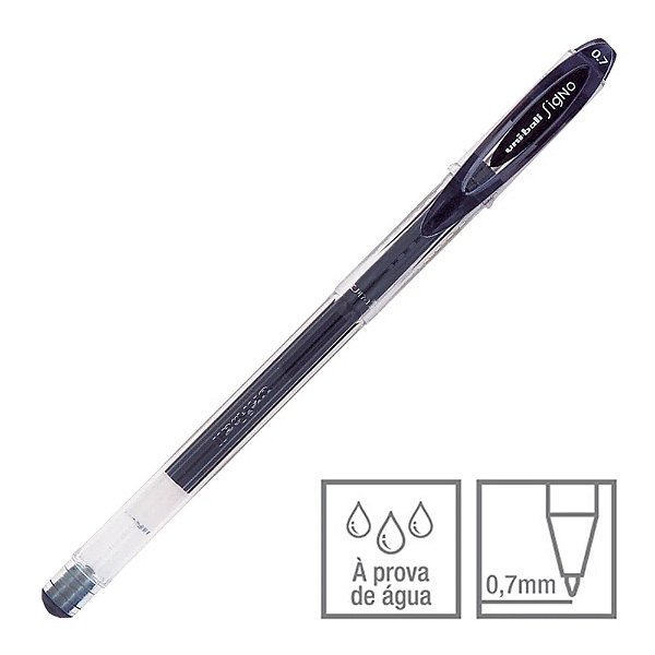 Caneta Gel Signo Preta 0.7 mm Neo Uni-ball Ref: UM-120