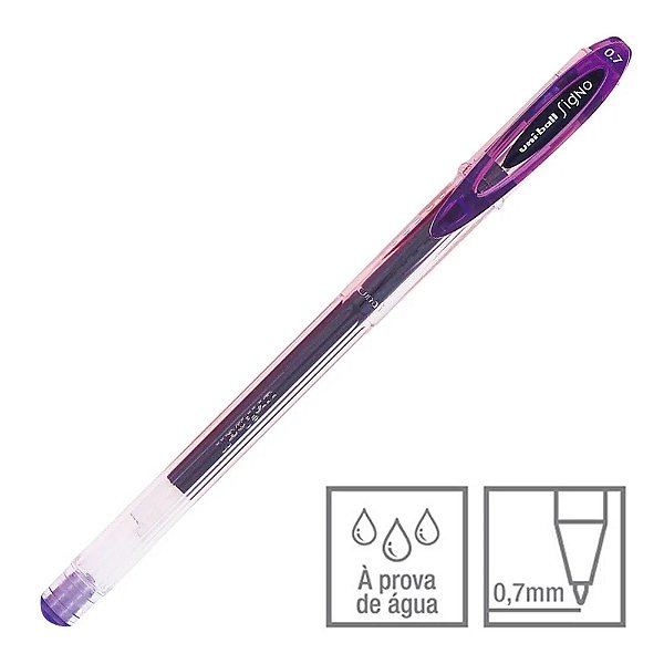 Caneta Gel Signo Roxo 0.7 mm Neo Uni-ball Ref: UM-120
