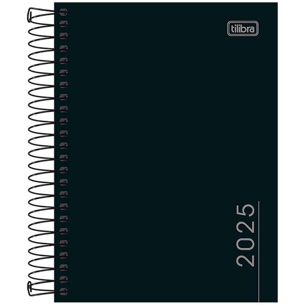 Agenda 2026 Pepper Preto Diária Espiral Capa Dura M4 (11,7 X 16,4cm) 160 Folhas Tilibra Ref: 179698