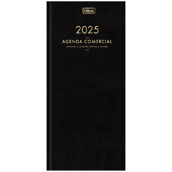 Agenda 2025 Executiva Comercial Diária De Mesa Costurada Capa Dura M8 (12,3 X 27,5cm) 208 Folhas Tilibra Ref: 120014