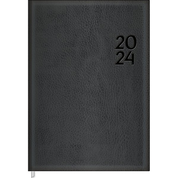 Agenda 2025 Executivo Torino Preto Diária Costurada Capa Corino M5 (13,4 X 19,2cm) 176 Folhas Tilibra Ref: 129143