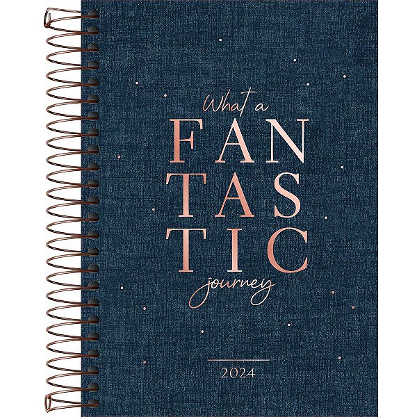 Agenda 2024 Executiva Cambridge Denim Espiral Capa Dura M6 (14 X 20cm) 176 Folhas Tilibra Ref: 315168