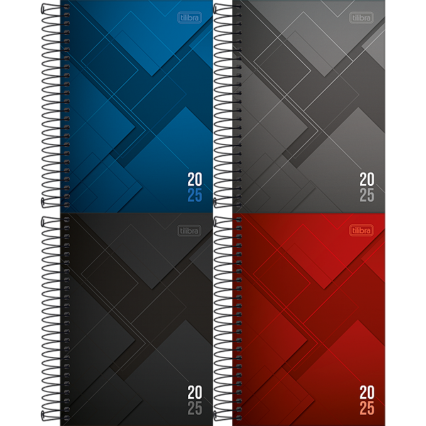 Agenda 2025 Zip Cores Diária Espiral Capa Dura M5 (12,9 X 18,7cm) 176 Folhas Tilibra Ref: 312371