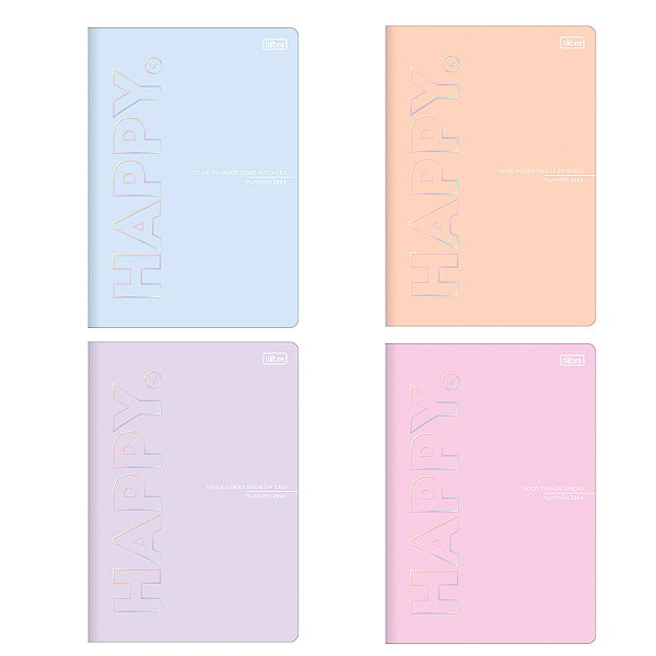 Agenda 2026 Planner Happy Grampeado Capa Flexível M7 (17,7 X 25,4cm) 20 Folhas 90g/m² Tilibra Ref: 314315
