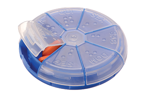 Porta Comprimido Colorido para 7 Dias Ø 9 cm Marilu Ref: 4149