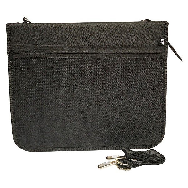 Fichário Universitário 4 Argolas com Zíper Preto Nylon 296 x 360 x 60 mm Yes Ref: SY045PT