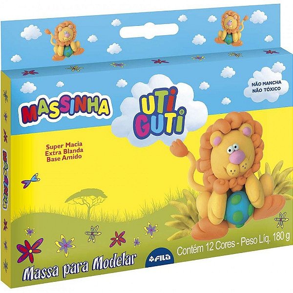 Massa de Modelar Uti Guti Soft com 12 cores 180g Ref: 025-00