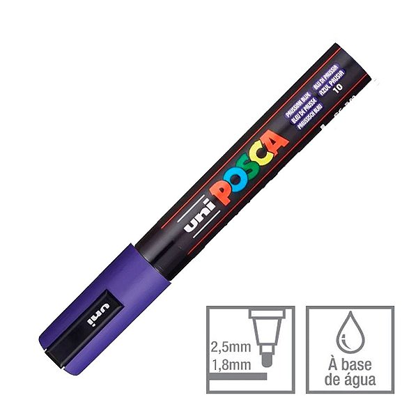Caneta Marcador Posca 10 Azul Prussiano PC-5M 1.8 - 2.5 mm Uni