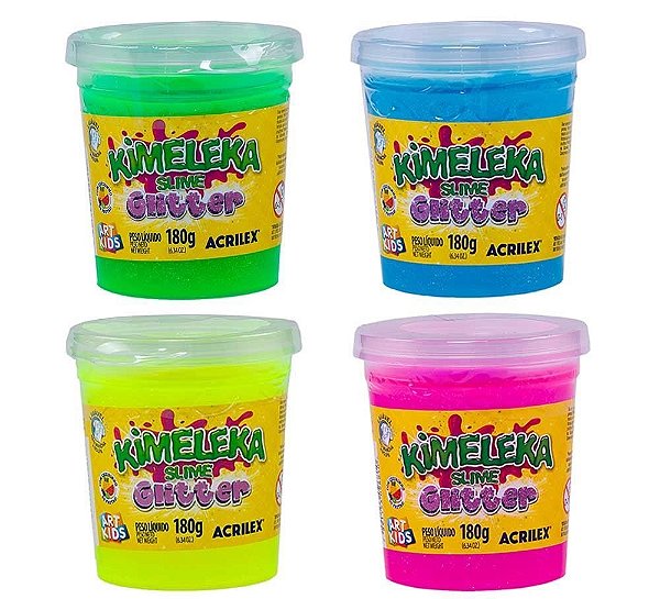 Slime Kimeleka Acrilex Glitter Cores 180g Ref: 05822