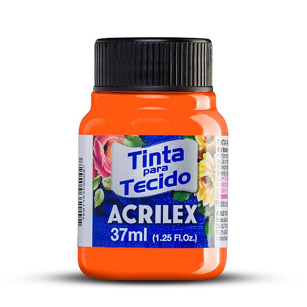 Tinta para Tecido Fluorescente 108 Amarelo Ouro 37 ml Acrilex