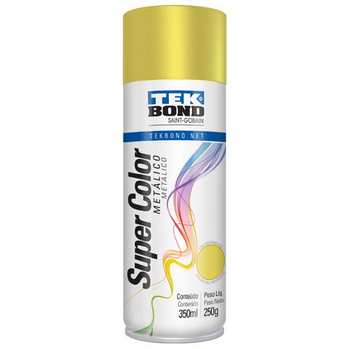 Tinta Spray Ouro Metálico 350 ml 250 g Super Color TekBond