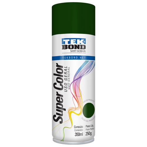 Tinta Spray Verde Escuro 350 ml 250 g Uso Geral Super Color TekBond