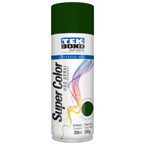 Tinta Spray Verde Escuro 350 ml 250 g Uso Geral Super Color TekBond