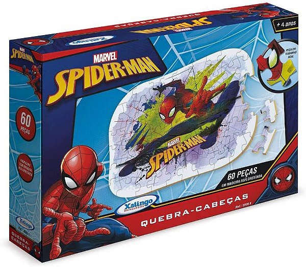Quebra-Cabeça Spider Man Ultimate 60 Peças em Madeira Xalingo Ref: 2009-8