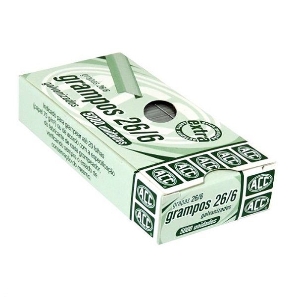 Grampo 26/6 ACC 5000 Unidades Galvanizado Ref: 9.24.13.24-0