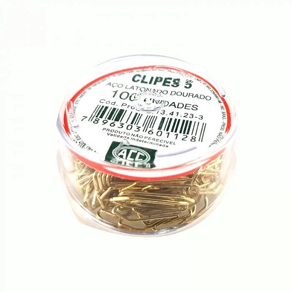 Clipes  nº 5 ACC Mini Dourado 100 Unidades Ref: 9.13.41.23-3
