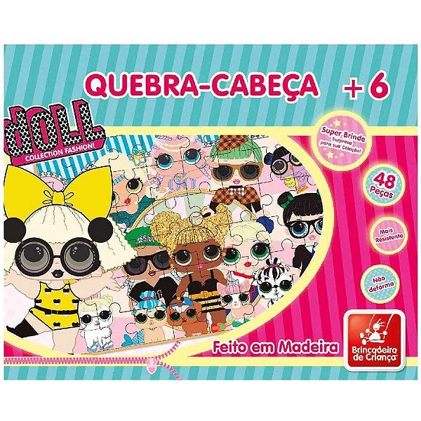 Quebra-Cabeça Doll 48 Peças em Madeira Brincadeira de Criança Ref: 1997