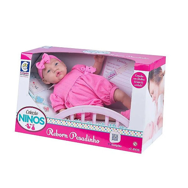 Brinquedo Boneca Reborn Pesadinho Menina Coleção Ninos Cotiplás Ref: 2180